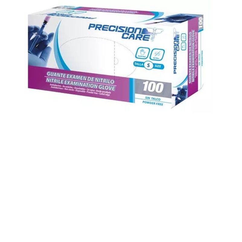 PRECISION CARE - Guantes Nitrilo Azul Talla S