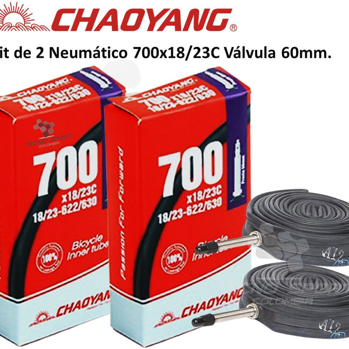 CHAOYANG - Neumático Bicicleta 700 X 23 Chaoyang Válvula 60mm X2 Unidad