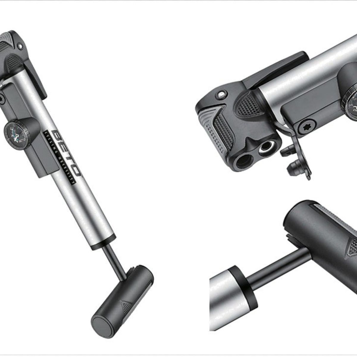 BETO - Inflador Mini Bomba Beto Aire Bicicleta 80Psi Con Manómetro