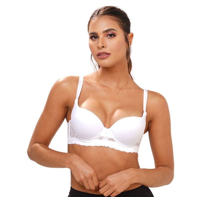 NUBY LINGERIE - Brasier copa entera y y espalda ancha en encaje (de 3 broches) BR1419.