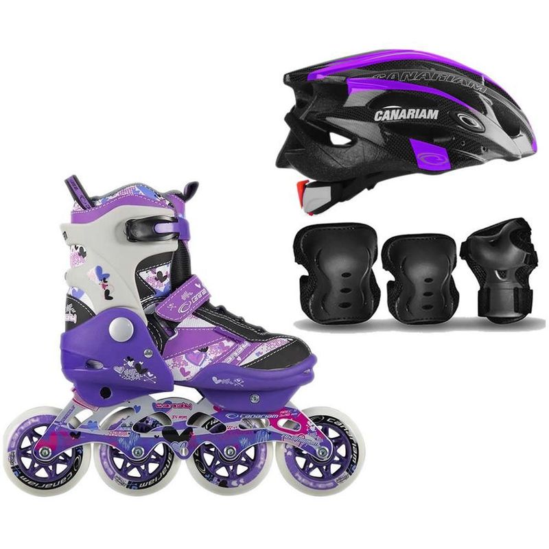 CANARIAM - Combo patines canariam way + casco sonic + kit c4 canariam morado