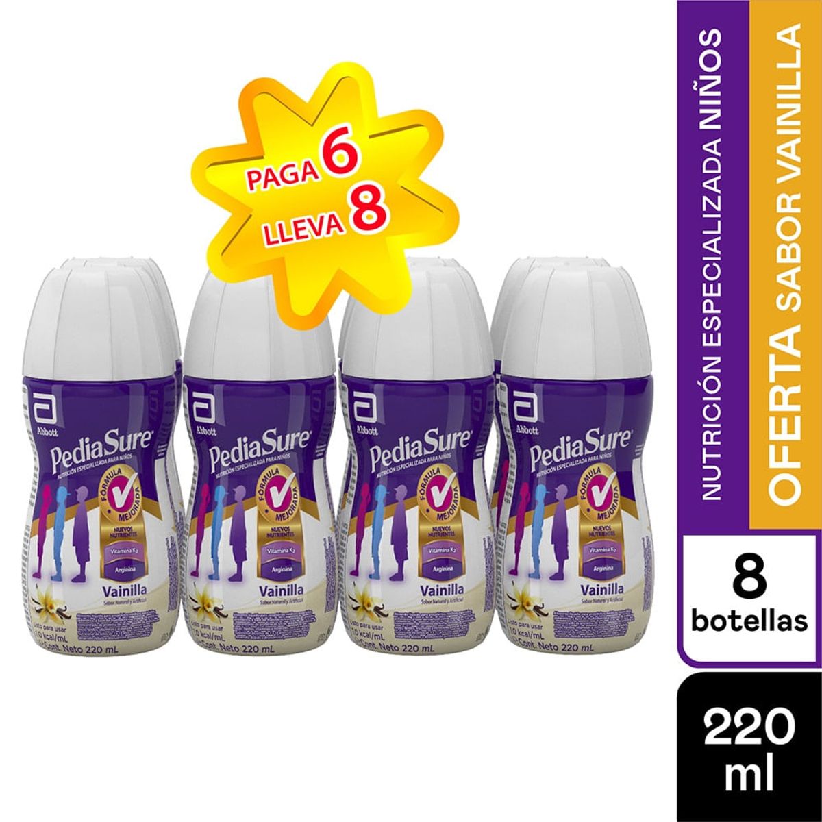 PEDIASURE - Oferta Pediasure Vainilla X 220ml Pague 6 Lleve 8