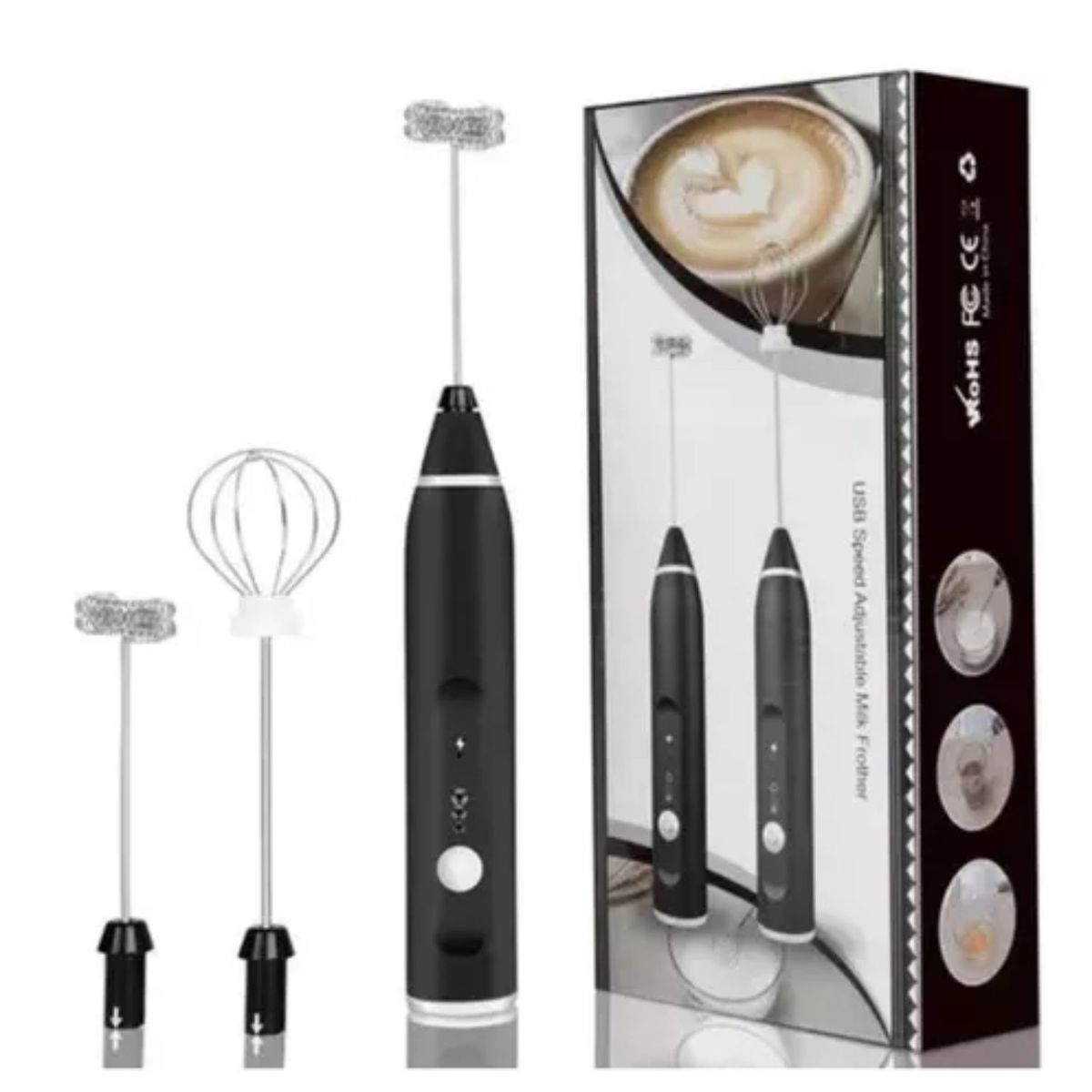 GENERICO - Mezclador Eléctrico Recargable Espumador Carga Usb