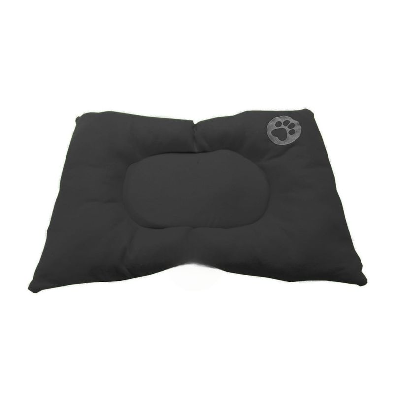 HALLY PET - Colchón premium gigante huella bordada mascota Negro