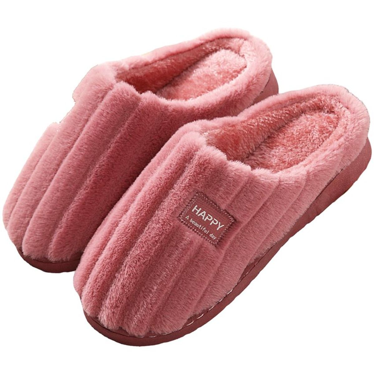 PANTECH - Pantuflas para mujer moradas de peluche importadas-