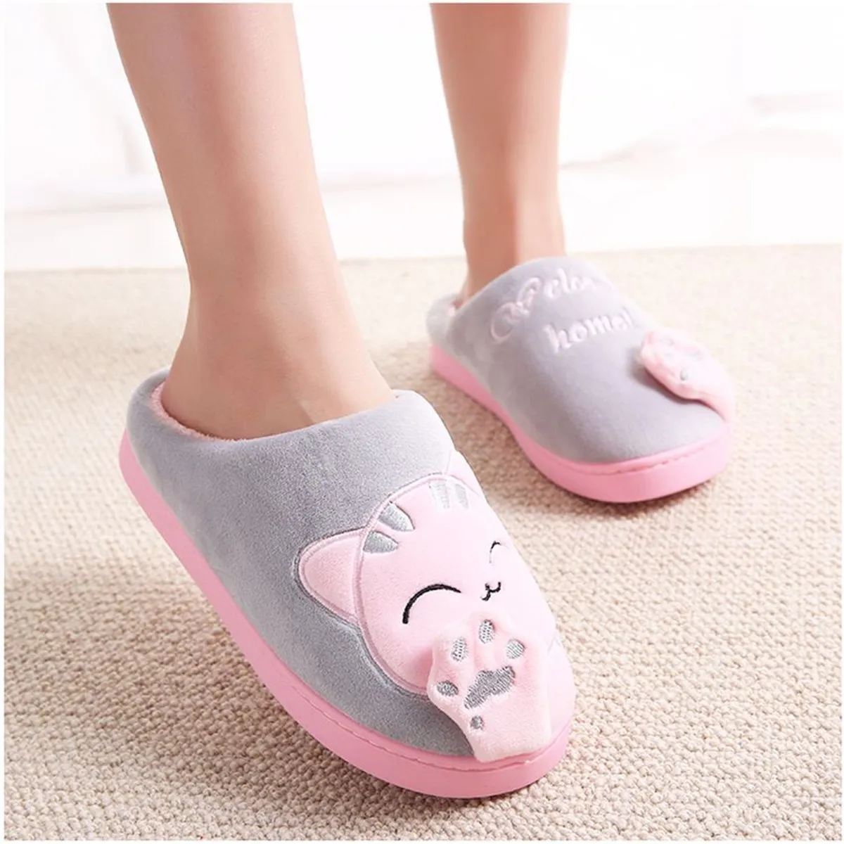 MULTIPLACE COLOMBIA - Pantuflas de peluche para mujer importadas-