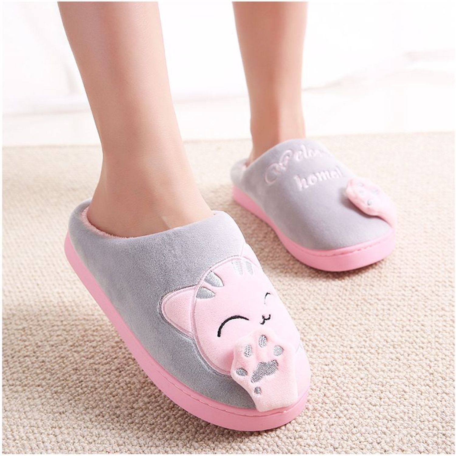 Zapatillas Chinelas Con Peluche Sandalias Bonitas Sandalias Mujer