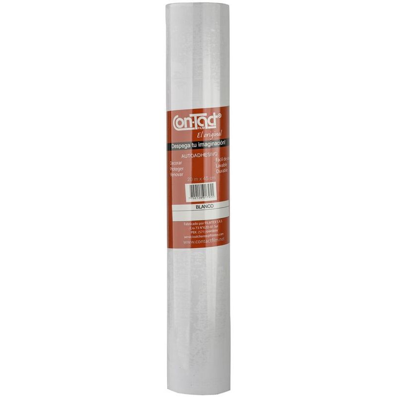 FILMTEX - Papel Contac Blanco Original Rollo X 5 Metros.