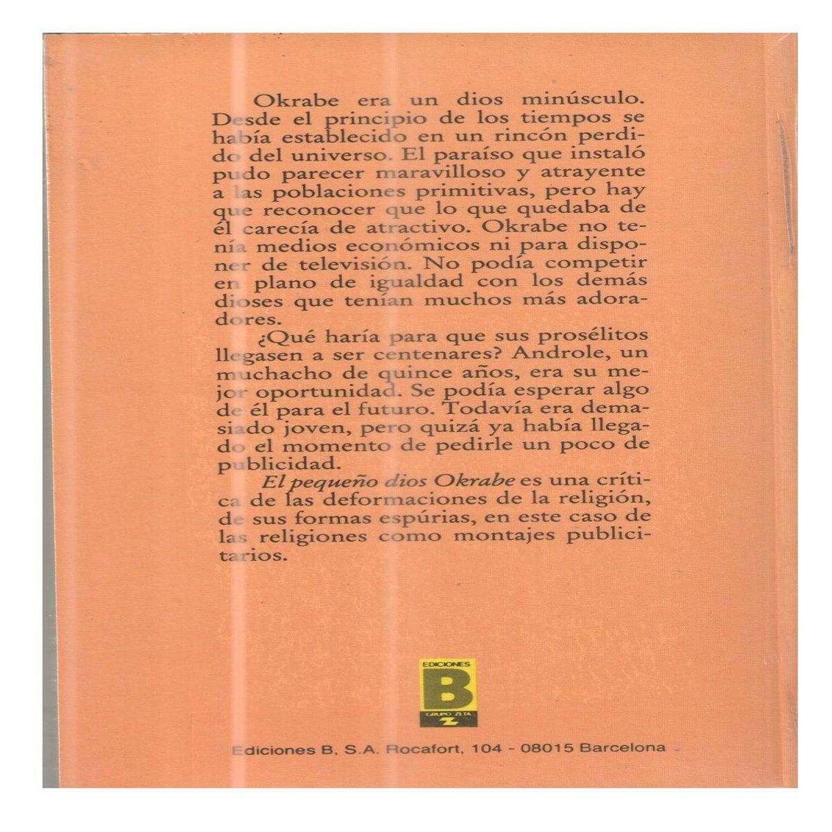 EDICIONES B - libro El Pequeño Dios Okrabe