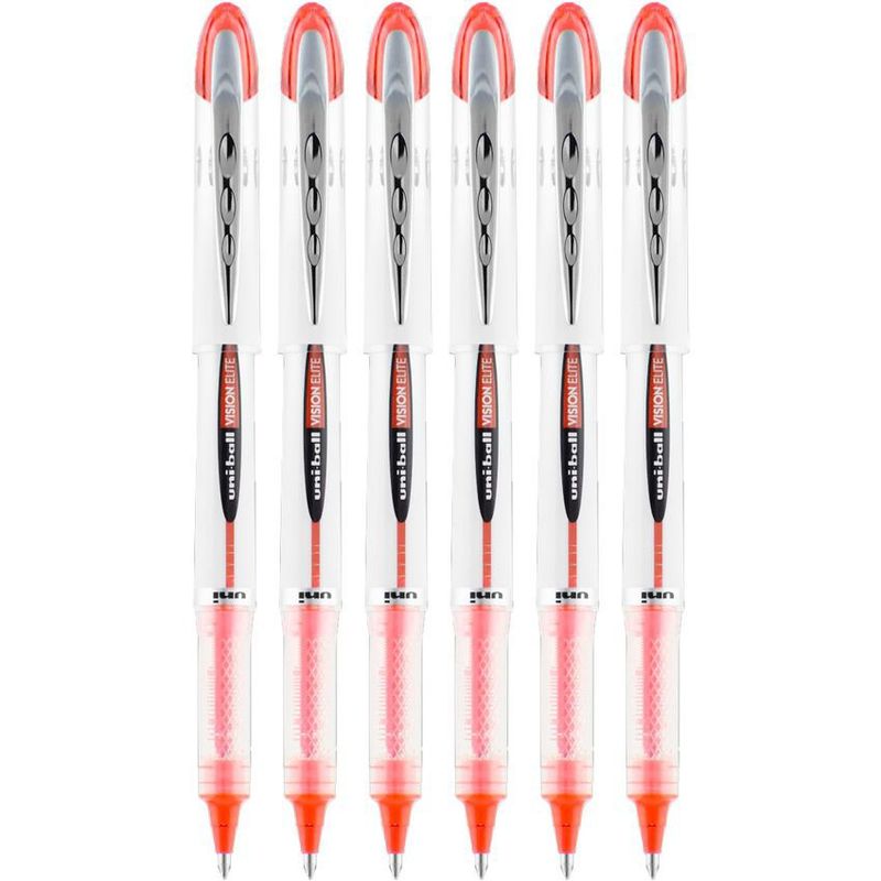 UNI BALL - Bolígrafo Uniball Visión Elite Fine Rojo 0.8 mm X 6 Unds