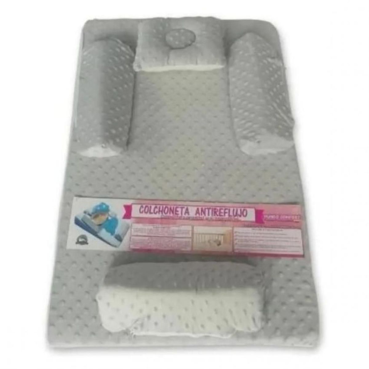 GENERICO - Colchoneta antirreflujo de bebe antialérgica 50x75x14 gris
