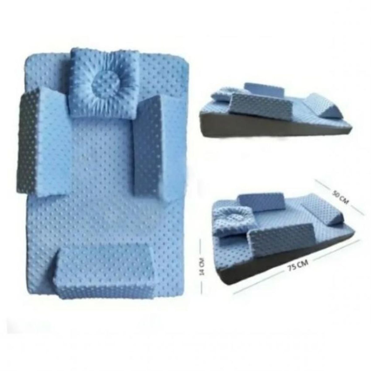 GENERICO - Colchoneta antirreflujo de bebe antialérgica 50x75x14 gris