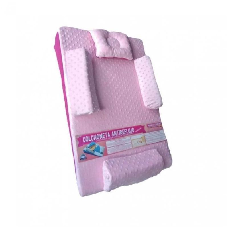GENERICO - Colchoneta antirreflujo de bebe antialérgica 50x75x14 rosada
