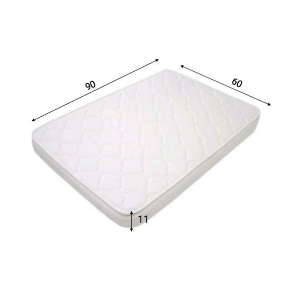 GENERICO - Colchon colchoneta para bebe 60x90x11 tela jaguar antialergi