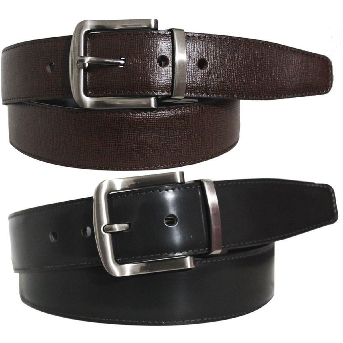 DHOAL - Correa-cinturon en cuero doble faz formal para hombre