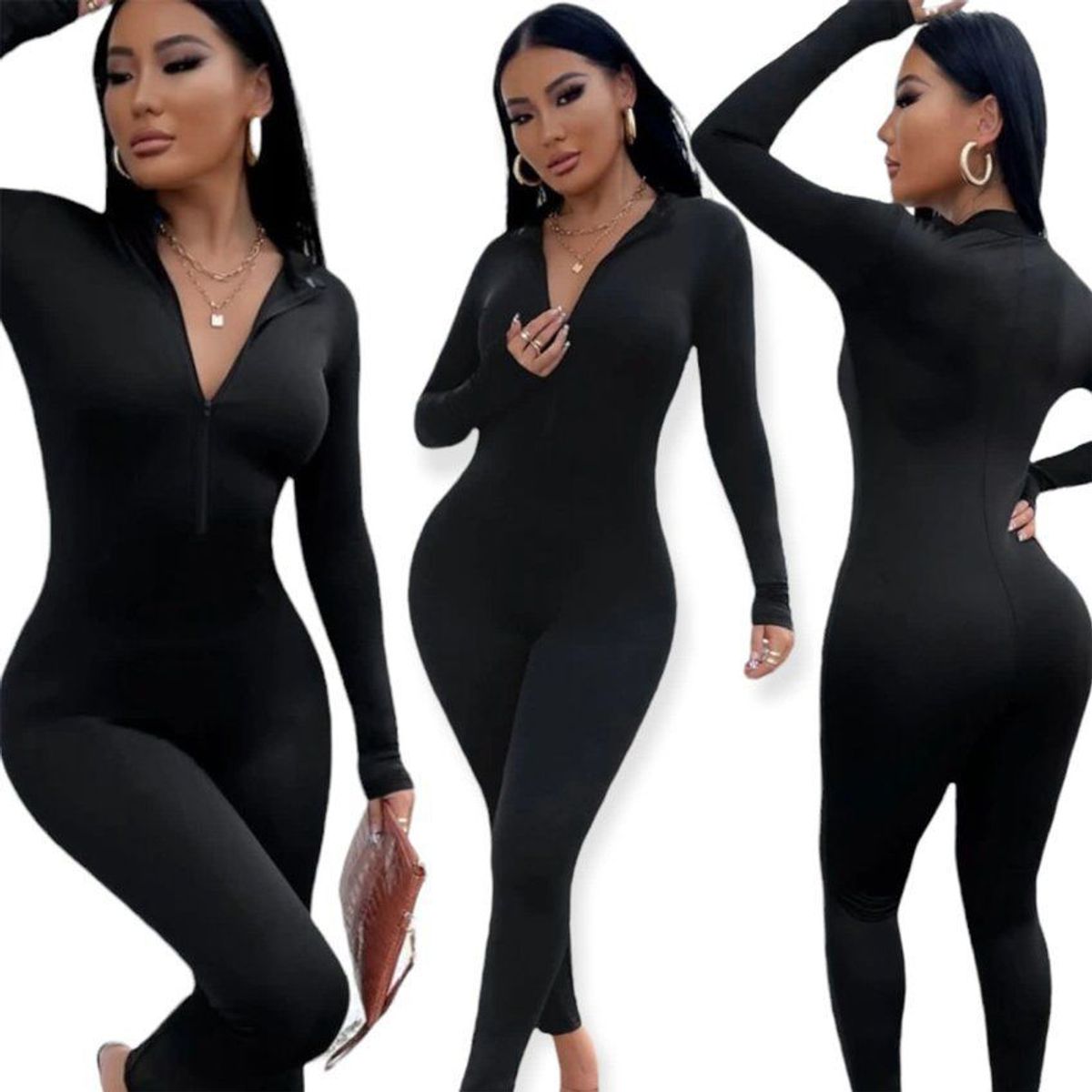 DHOAL - Enterizo para mujer levanta cola negro suplex control de abdomen.-