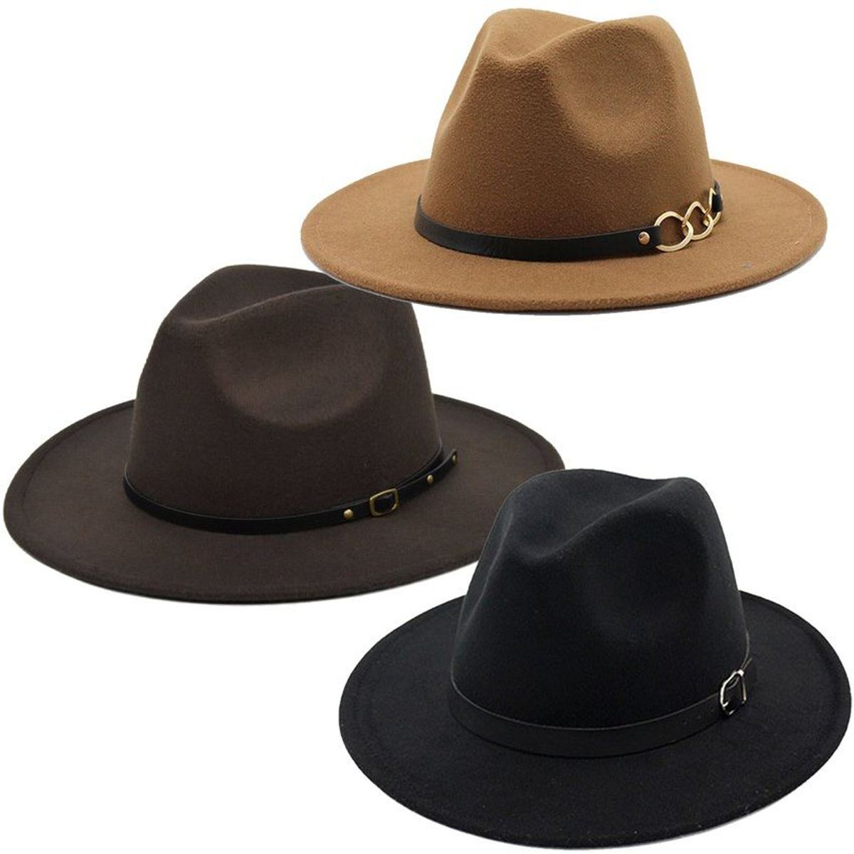 MULTIPLACE COLOMBIA - Sombrero para hombre fedora en paño importado de alta calidad-