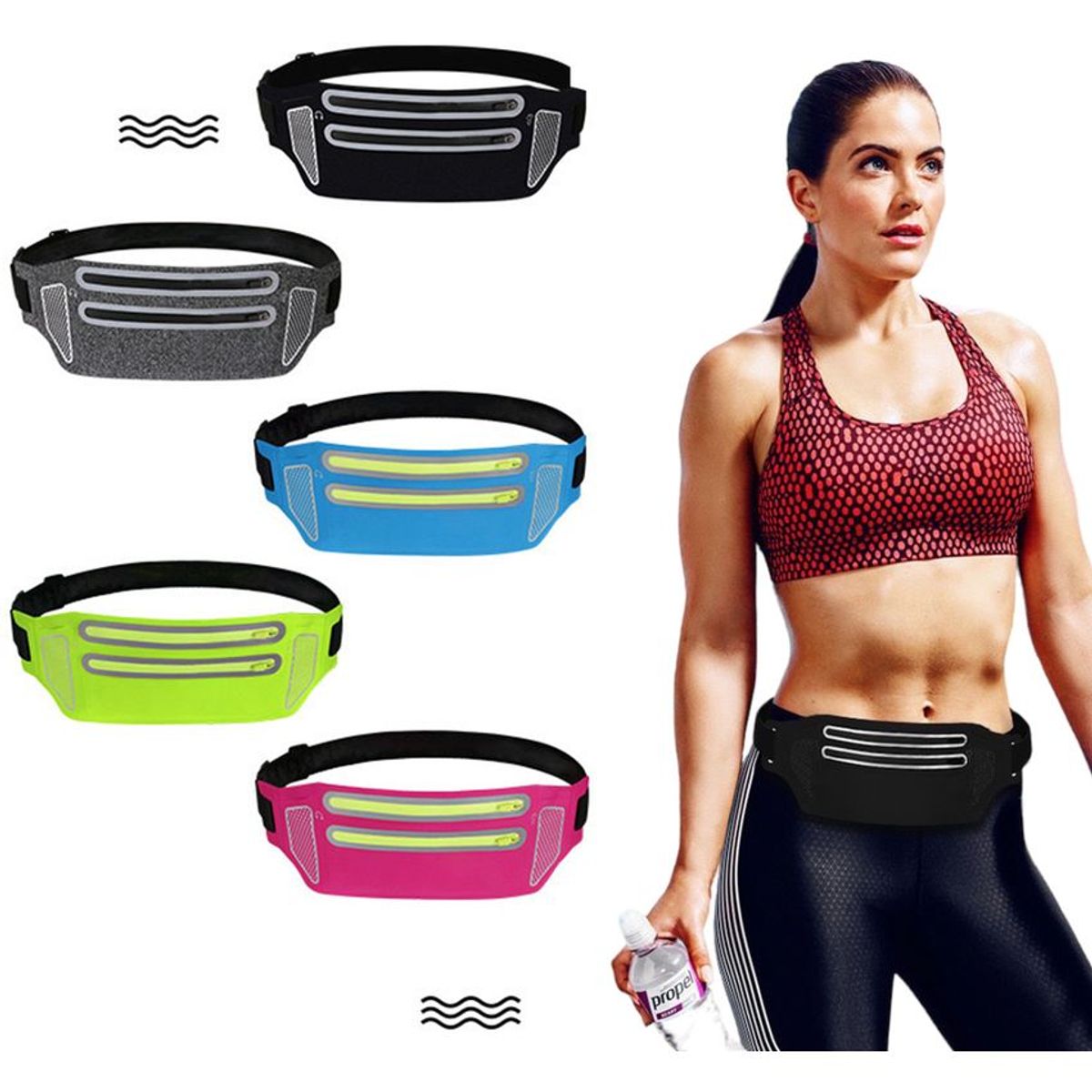 MULTIPLACE COLOMBIA - Canguro deportivo extra plano unisex importado de doble compartimento-