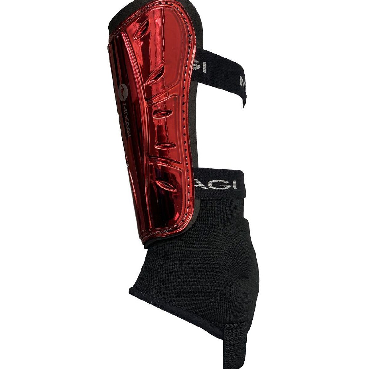 MIYAGI - Canillera Futbol Con Tobillera Miyagi Para Adulto M6860 Rojo