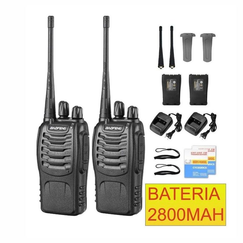 BAOFENG - Radio Intercomunicador Baoffeng B888s Uhf X2 Batería 2800mah