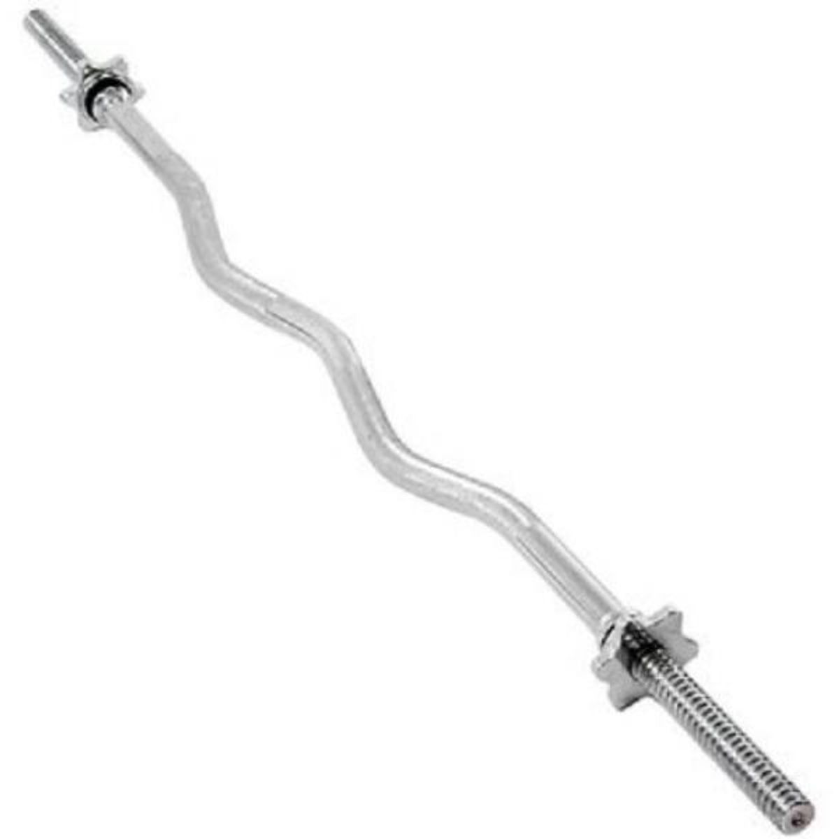 GENERICO - Barra z curva para pesas de 150cm discos gym fitness