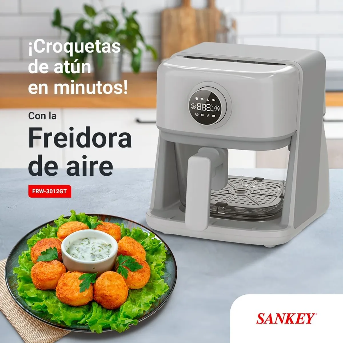 SANKEY - Freidora de Aire Cesta de Vidrio de 3 Litros Sankey
