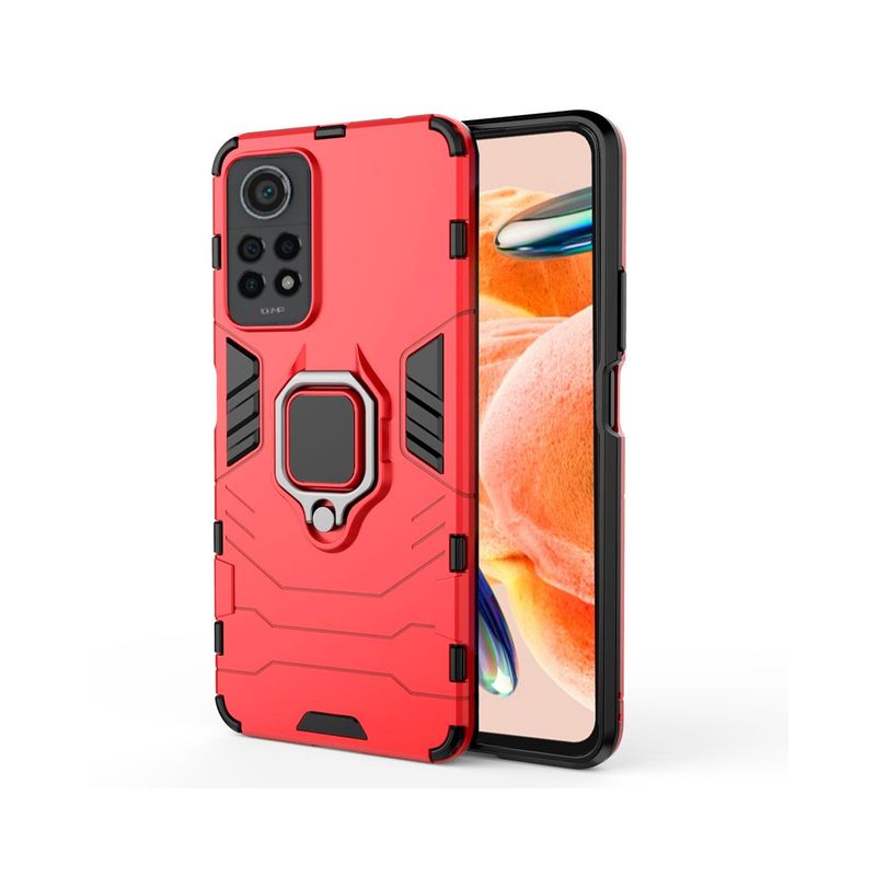 GENERICO - Funda Anti Golpes Anillo Compatible con Redmi Note 12 Pro 4G Rojo