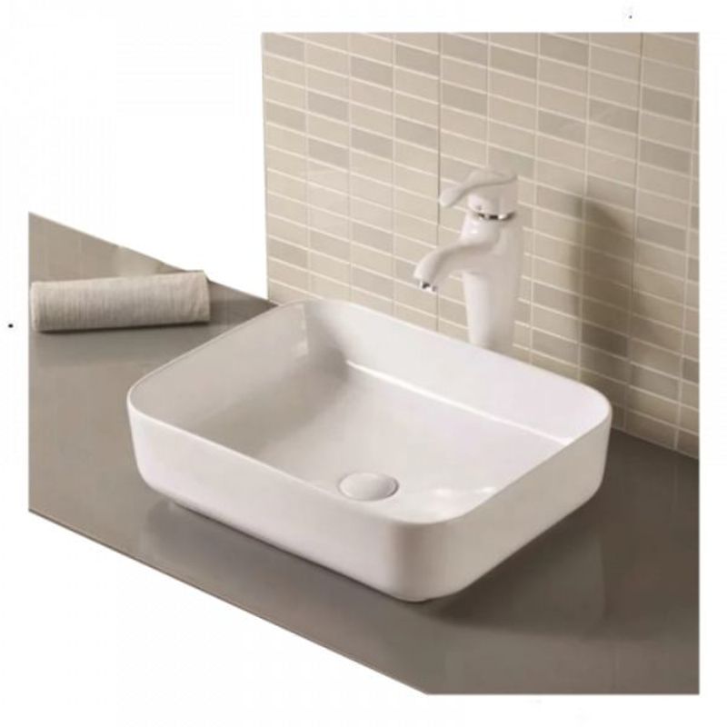 GENERICO - Lavamanos Vessel Bordes Suaves Rectangular 50 X 40