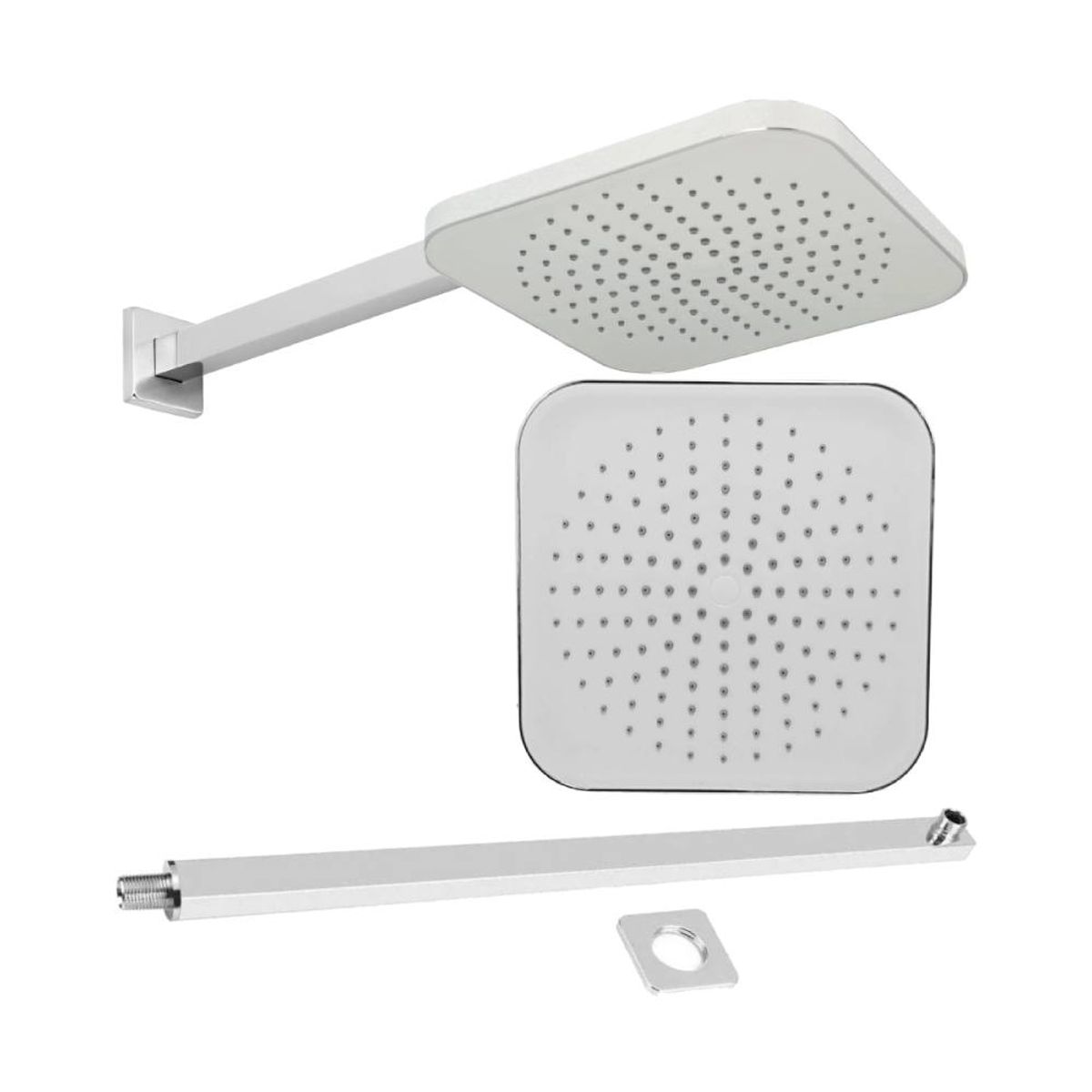 GENERICO - Regadera Ducha Tames Lluvia 20 Cm Cuadrada Kit Tubo Cuadrado