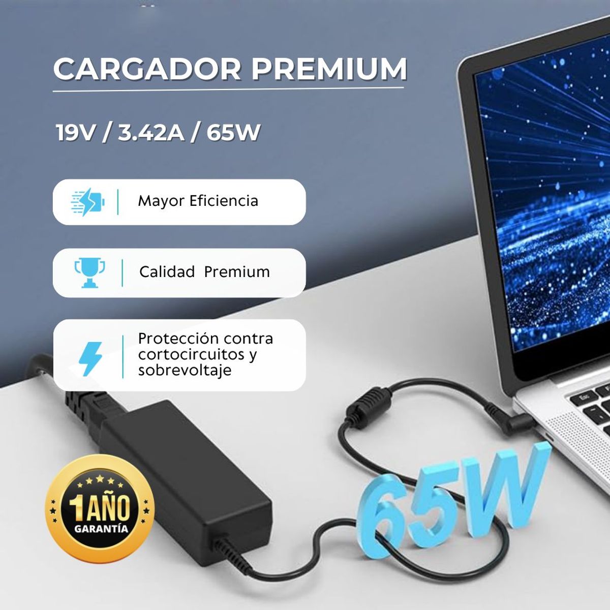 GENERICO - Cargador Premium Para Acer Aspire  TravelMate 5760 , 65W
