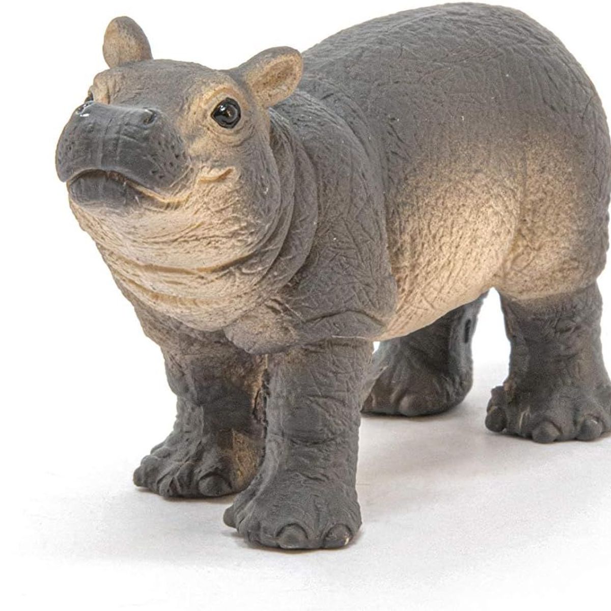 JUGANDO Y EDUCANDO - Figura De Animales Hipopótamo Bebe Colección Pintado A Mano