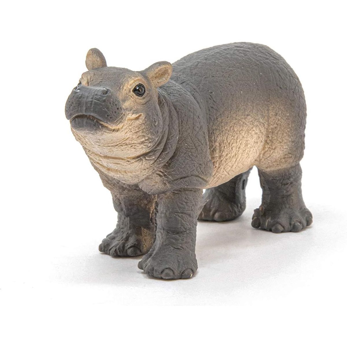 JUGANDO Y EDUCANDO - Figura De Animales Hipopótamo Bebe Colección Pintado A Mano