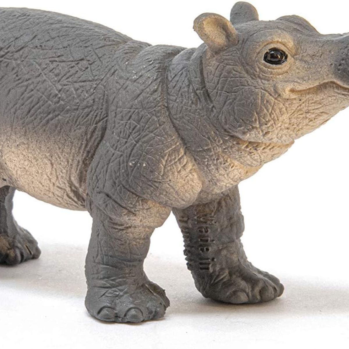 JUGANDO Y EDUCANDO - Figura De Animales Hipopótamo Bebe Colección Pintado A Mano