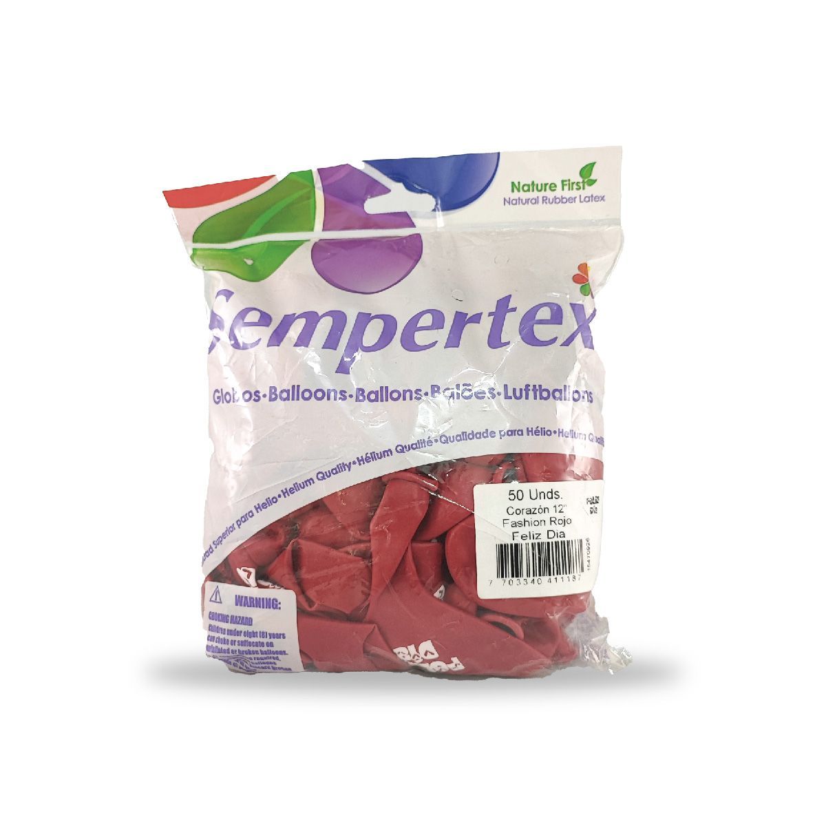 SEMPERTEX - Bombas R12 Sempertex Fashion, Corazón, Feliz Día X 50 Unds