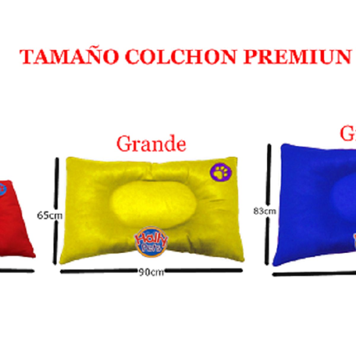 HALLY PET - Colchón premium grande huella bordada Beige