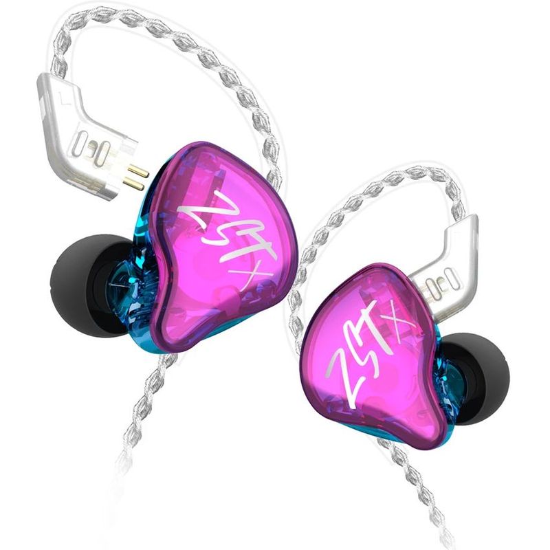 KZ - Audifonos kz zst-x Purpura Sin Microfono Alta fidelidad en sonido