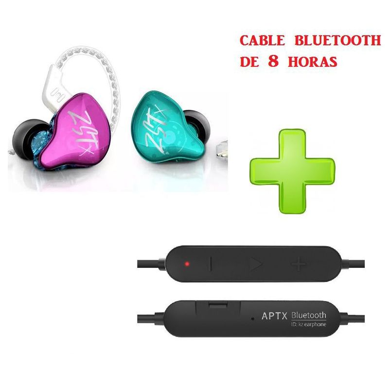 KZ - Audifonos kz zst x con modulo bluetooth de 8 horas aptx promocion