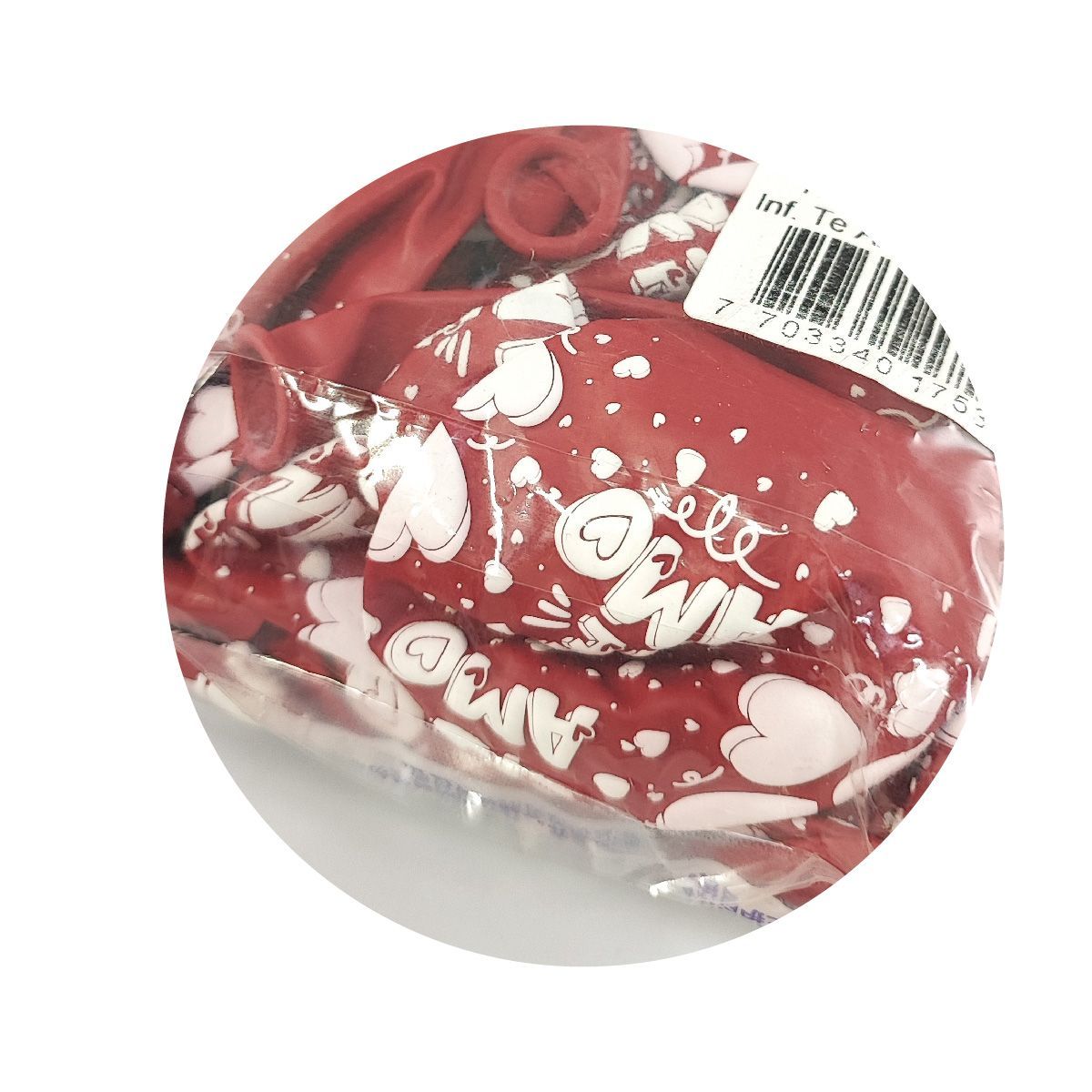 SEMPERTEX - Bombas R12 Sempertex Fashion Rojo, Diseño Te Amo X 50 Unds