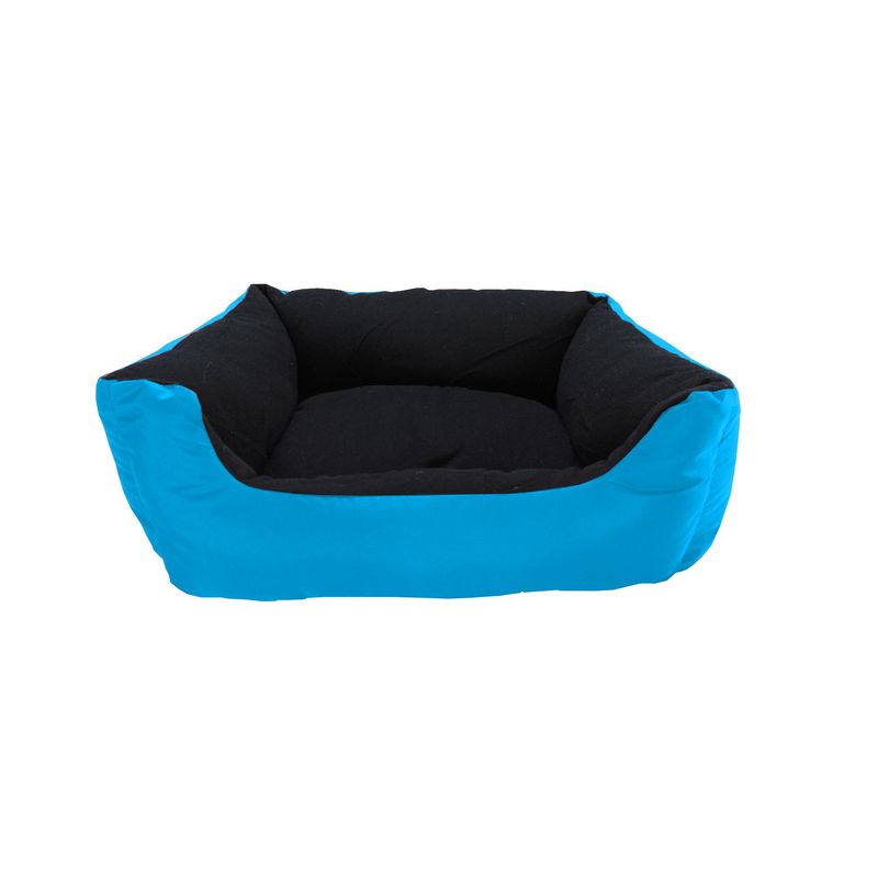 HALLY PET - Cama Grande Con Cojín Lavable impermeable Celeste