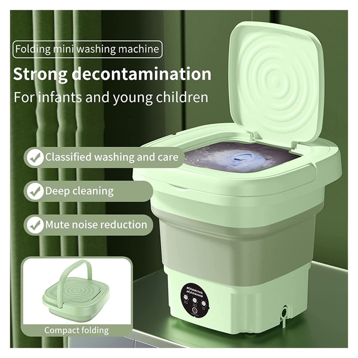 GENERICO - Lavadora Portátil Mini De 8 Litros, Secadora