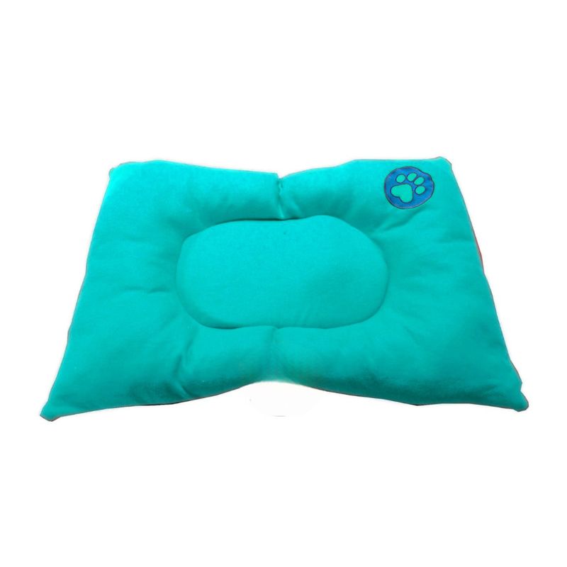 HALLY PET - Colchón premium pequeño huella bordada Celeste