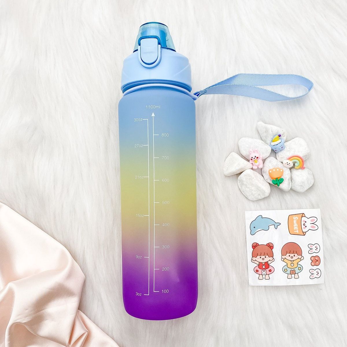 GENERICO - Termo Botella Para Bebidas Frias o Calientes De Colores Con sticker.