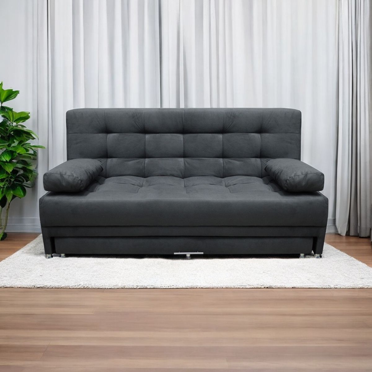 MUEBLES ONLINE - Sofa cama Nido Tarima Matter tela gris
