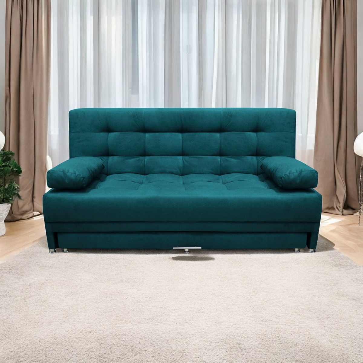MUEBLES ONLINE - Sofa cama Nido Tarima Matter tela turquesa
