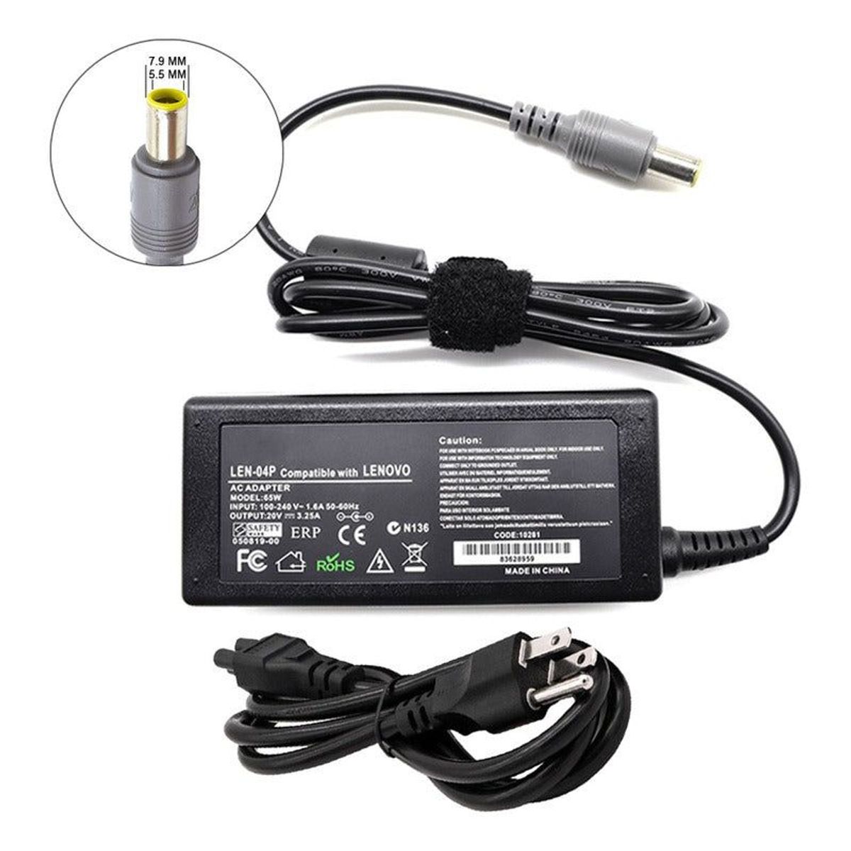 GENERICO - Cargador Para Lenovo Thinkpad X61 20v 3.25a 65w