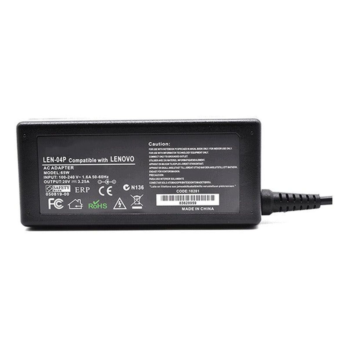 GENERICO - Cargador Para Lenovo Thinkpad X61 20v 3.25a 65w