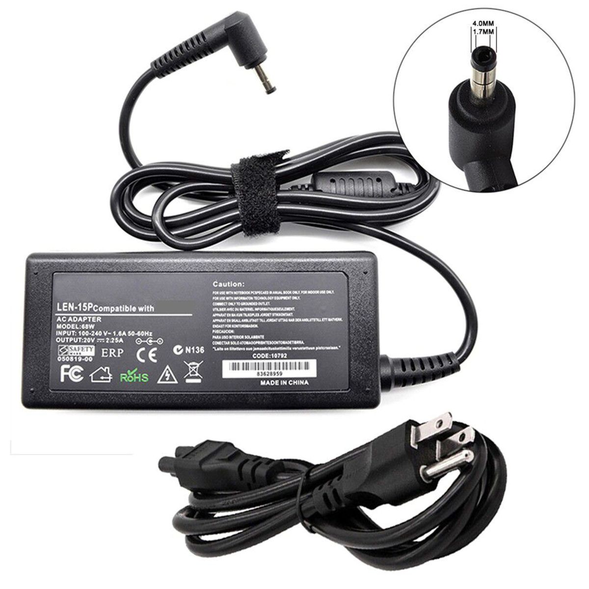 GENERICO - Cargador Para Lenovo Ideapad 510S-14ISK 20v 3.25a 65w