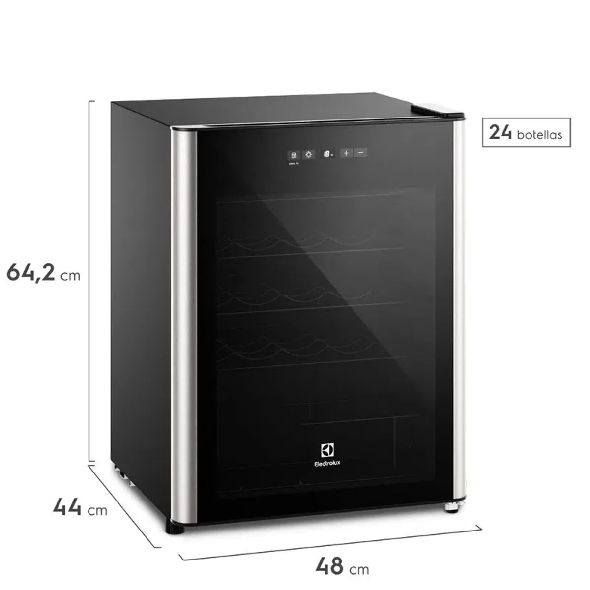 ELECTROLUX - Cava de Vino Electrolux 24 Botellas Panel Digital Negra ERWV24W3MWB