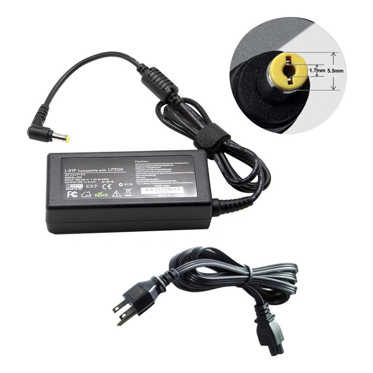 GENERICO - Cargador Para Acer Aspire E14 Series 19v 2.37a 45w