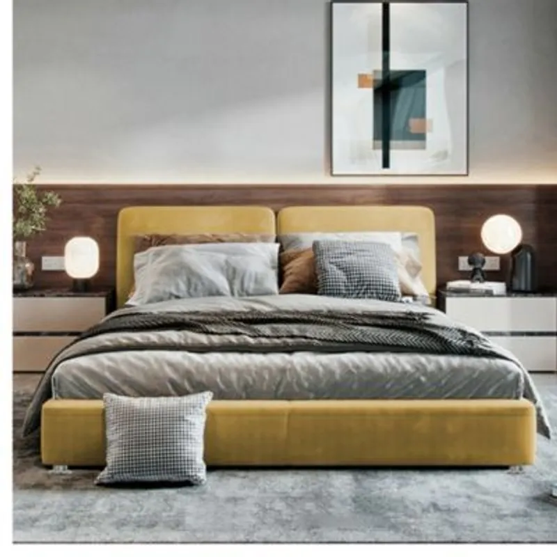 EKONOMODO COLOMBIA - Colchon King 1 Pillow con Cama Gabor Mostaza 200x200 GRATIS Sabanas